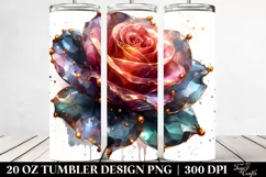 Rose Golden Insertions Watercolor Tumbler Product Image 2