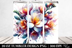 Glossy Freesia Watercolor Splash Tumbler Product Image 2