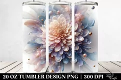 Glossy Pastel Chrysanthemum Art, High-Quality 20 Oz Tumbler Product Image 2