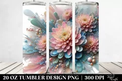 Glossy Pastel Chrysanthemum Art, High-Quality 20 Oz Tumbler Product Image 2