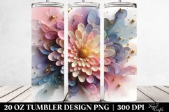Glossy Pastel Chrysanthemum Art, High-Quality 20 Oz Tumbler Product Image 2