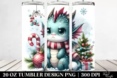 Angry Baby Dragon with Christmas Decor Clipart Product Image 2