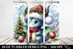 Angry Baby Dragon with Christmas Decor Clipart Product Image 2