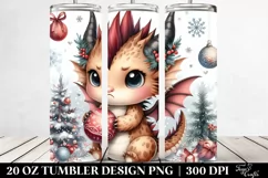 Angry Baby Dragon with Christmas Decor Clipart Product Image 2