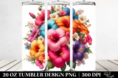 Colorful Hibiscus Bouquet Sublimation Clipart Product Image 2