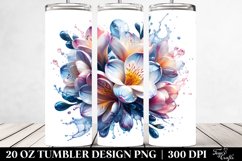 Glossy Freesia Watercolor Splash Tumbler Product Image 2