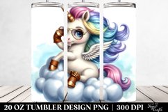 Cute Baby Unicorn Posed as Johnu Bravo | 20 Oz Tumbler Product Image 2