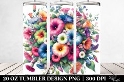 Colorful Watercolor Buquet Morning Glory Tumbler Product Image 2
