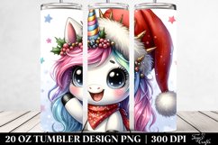 Excited Unicorn with Santa Hat Clipart Product Image 2