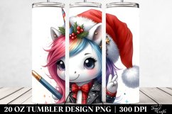 Excited Unicorn with Santa Hat Clipart Product Image 2