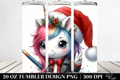 Excited Unicorn with Santa Hat Clipart Product Image 2