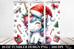 Excited Unicorn with Santa Hat Clipart Product Image 2