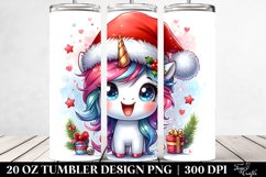 Excited Unicorn with Santa Hat Clipart Product Image 2