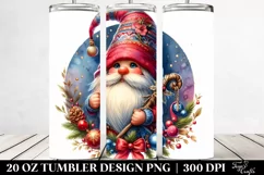 Detailed Vibrant Watercolor Christmass Gnome Centered | 20 Product Image 1