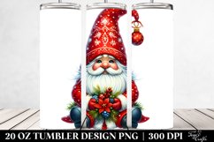 Vibrant Watercolor Christmas Gnome Tumbler Product Image 2