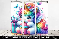 Vibrant Unicorn Playing | 20 Oz Tumbler Product Image 2
