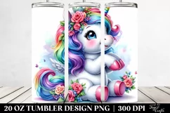 Cute Unicorn Playing | 20 Oz Tumbler Product Image 2
