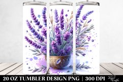 Lavender Metalic Insertions Watercolor Tumbler Product Image 2
