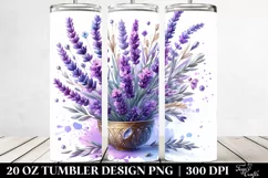Lavender Metalic Insertions Watercolor Tumbler Product Image 2