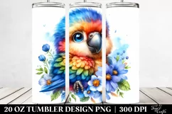 Colorful Baby Macaw Resting | 20 oz Tumbler Product Image 2