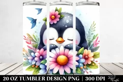 Colorful Baby Penguin Sleeping | 20 oz Tumbler Product Image 2