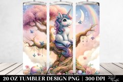 Colorful Baby Unicorn Watercolor Tumbler sublimation Clipart Product Image 2