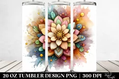 Abstract Pastel Wooden Stained Marigold | 20 oz Tumbler Product Image 2
