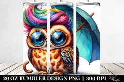 Vibrant Baby Owl Drawing | 20 Oz Tumbler Product Image 2