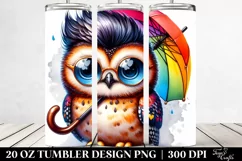 Vibrant Baby Owl Drawing | 20 Oz Tumbler Product Image 2