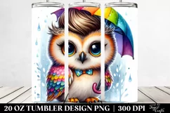 Vibrant Baby Owl Drawing | 20 Oz Tumbler Product Image 2
