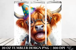 Highland Cow Portrait Whimsical | 20 Oz Tumbler Product Image 2