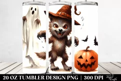 Funny Halloween Werewolf Clipart 20 oz Tumbler Product Image 2