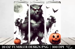 Funny Halloween Werewolf Clipart 20 oz Tumbler Product Image 2