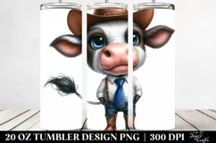 Proud Watercolor Cowboy Cow Clipart Product Image 2