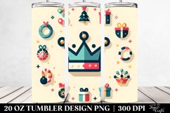 Colorful Holiday Crown Clipart, Transparent 20 Oz Tumbler Product Image 2