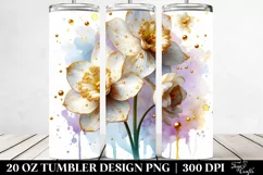 Narcissus Golden Insertions Watercolor Tumbler Product Image 2