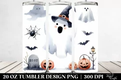 Simple Halloween Ghost Tumbler | 20 oz Tumbler Product Image 2