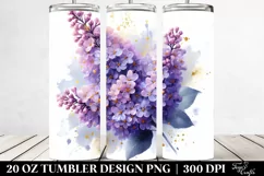 Gold Lilac Tumbler sublimation Clipart Product Image 2