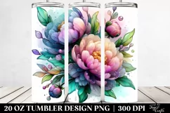Detailed Vibrant Pastel Glossy Peonies Transparent | 20 oz Product Image 2