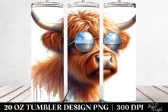 Highland Cow Portrait Thoughtfull | 20 Oz Tumbler Product Image 2