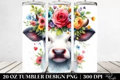 cute Cartoon-Style Cow | 20 oz Tumbler Product Image 2