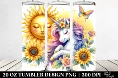 Unicorn Sun Tumbler sublimation Clipart Product Image 2