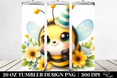 Cute Baby Bee Party Hat | 20 oz Tumbler Product Image 2