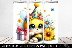 Cute Colorful Watercolor Baby Bee Smiling Party Hat | 20 oz Product Image 2