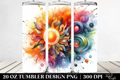 Colorful Watercolor Abstract Vibrant Sun | 20 oz Tumbler Product Image 2