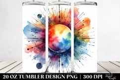 Colorful Watercolor Abstract Sun | 20 oz Tumbler Product Image 2