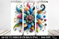 Colorful Whimsical Flowers | 20 oz Tumbler Product Image 2
