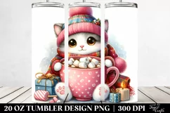 Cozy Cat with Cocoa 20 Oz Tumbler Product Image 2