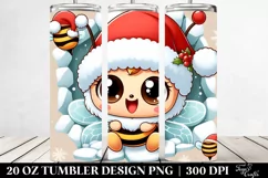 Cute Retro Baby Bee for Holidays, Transparent 20 Oz Tumbler Product Image 2
