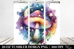 Colorful Watercolor Magical Celestial Astral Mushroom Product Image 2